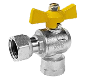 TG Valvula Angular Para Gas FxF Dn 1/2" - Porca Móvel