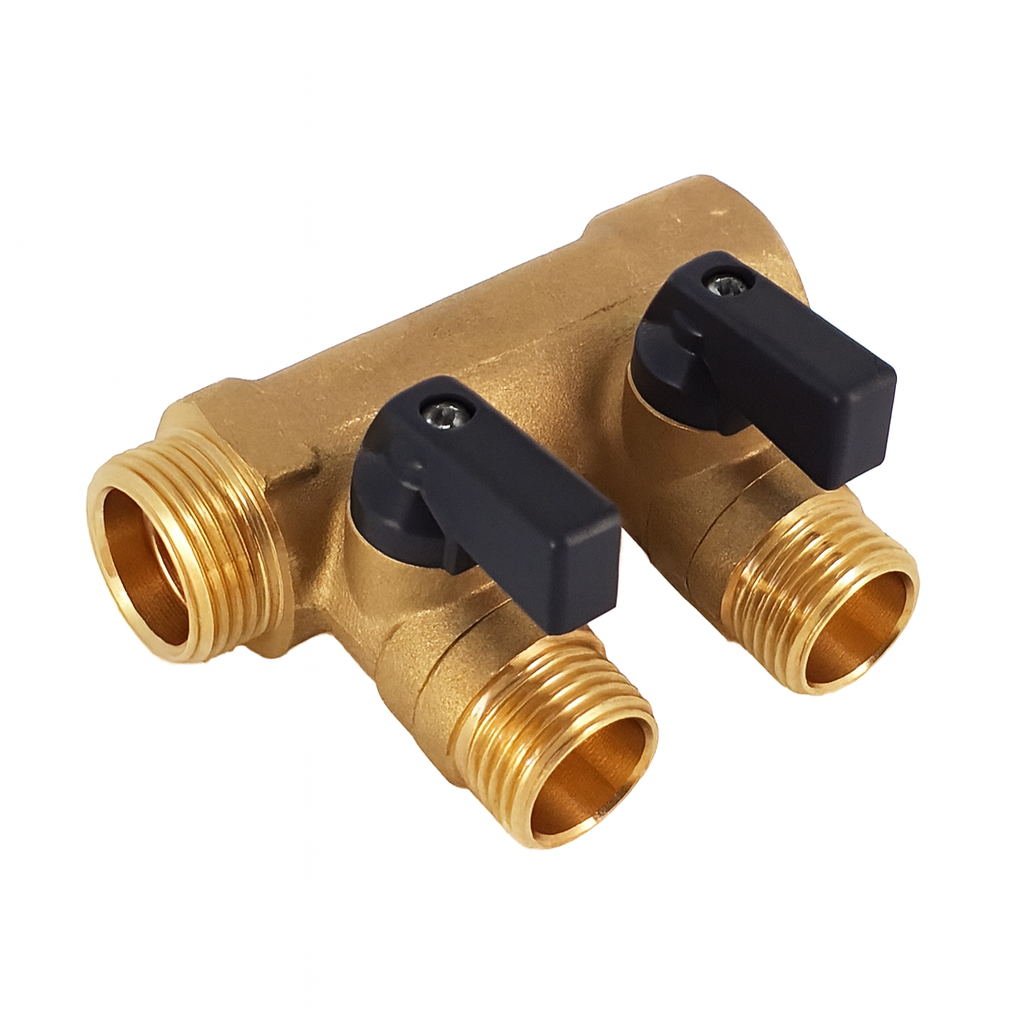 Pex Distribuidor Aberto com Registro 1" - 2 Saidas 1/2