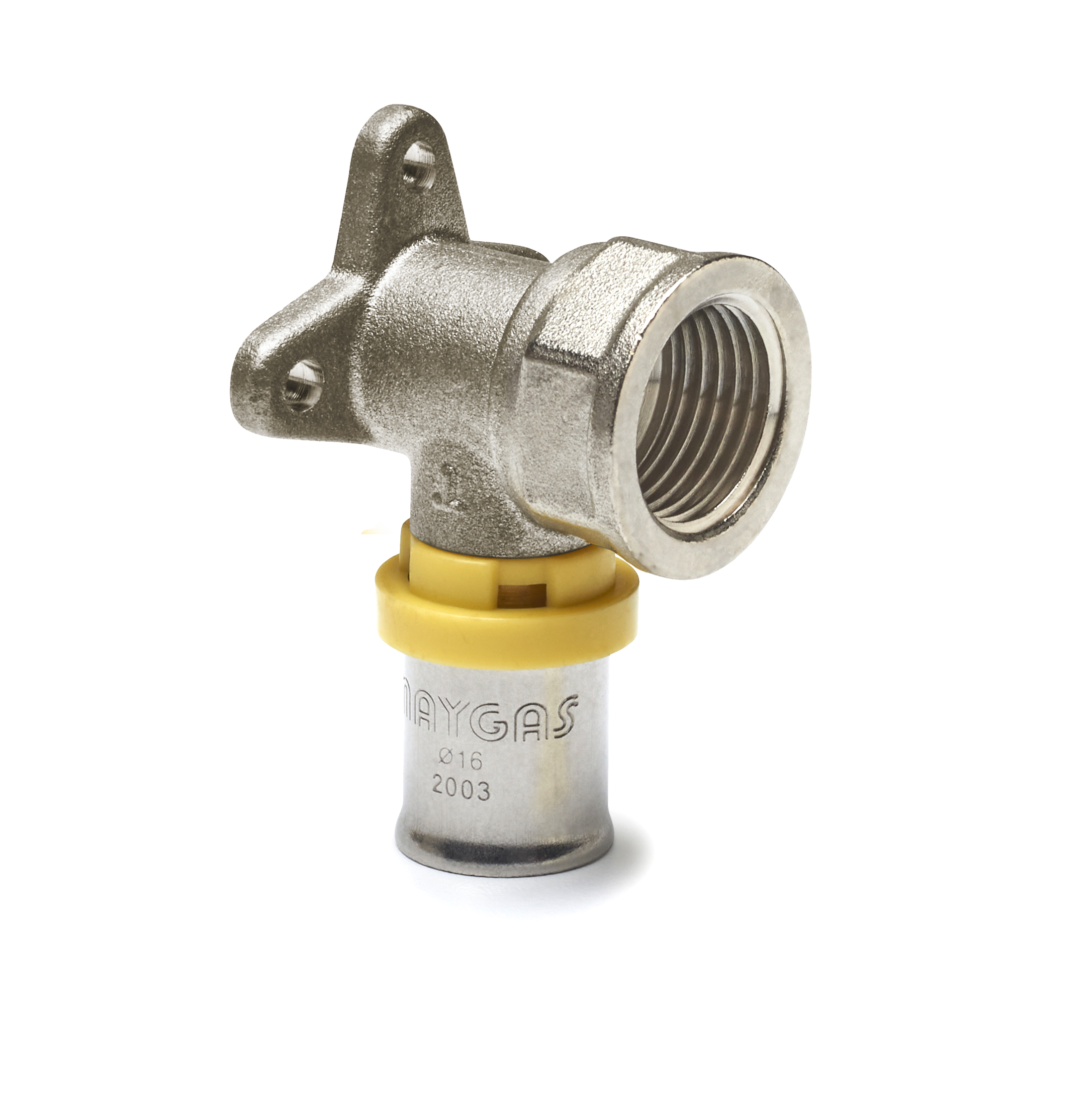 Prensar Gas Joelho Base Fixa Dn 16x1/2" - Longo 48mm