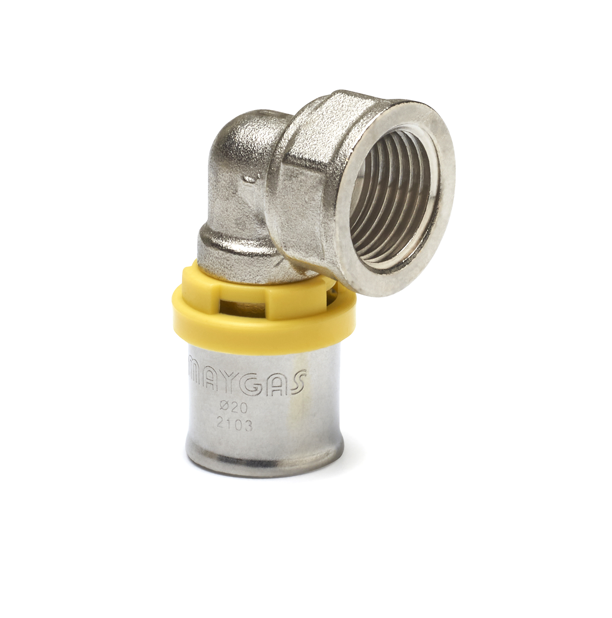 Prensar Gas Joelho Femea Dn 20x1/2"